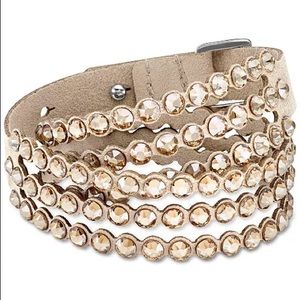 SWAROVSKI
Silver-Tone Crystal & Fabric Wrap Bracelet